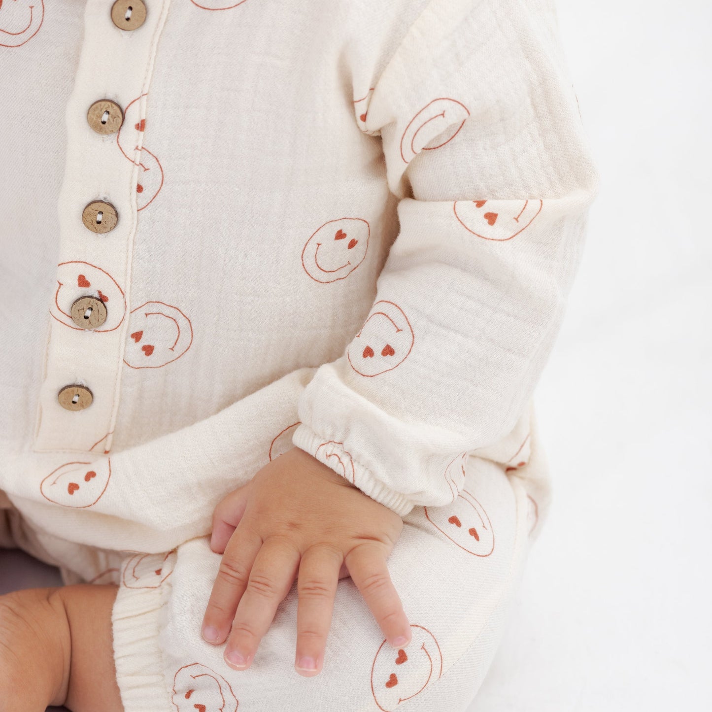 Quincy Mae Woven Jumpsuit - Heart Eyes