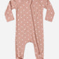 Quincy Mae Bamboo Zip Footie - Pink Hearts