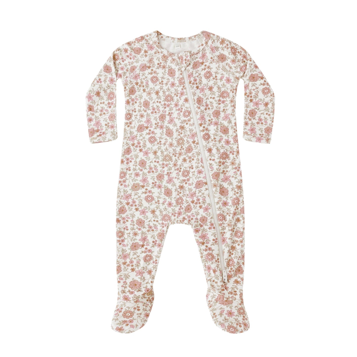 Quincy Mae Bamboo Zip Footie - Bloom