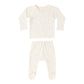 Quincy Mae Wrap Top + Footed Pant Set - Bunnies