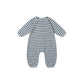 Quincy Mae Waffle Long Sleeve Jumpsuit - Ocean Stripe