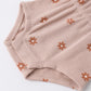 Quincy Mae Waffle Cinch Romper - Pink Daisy