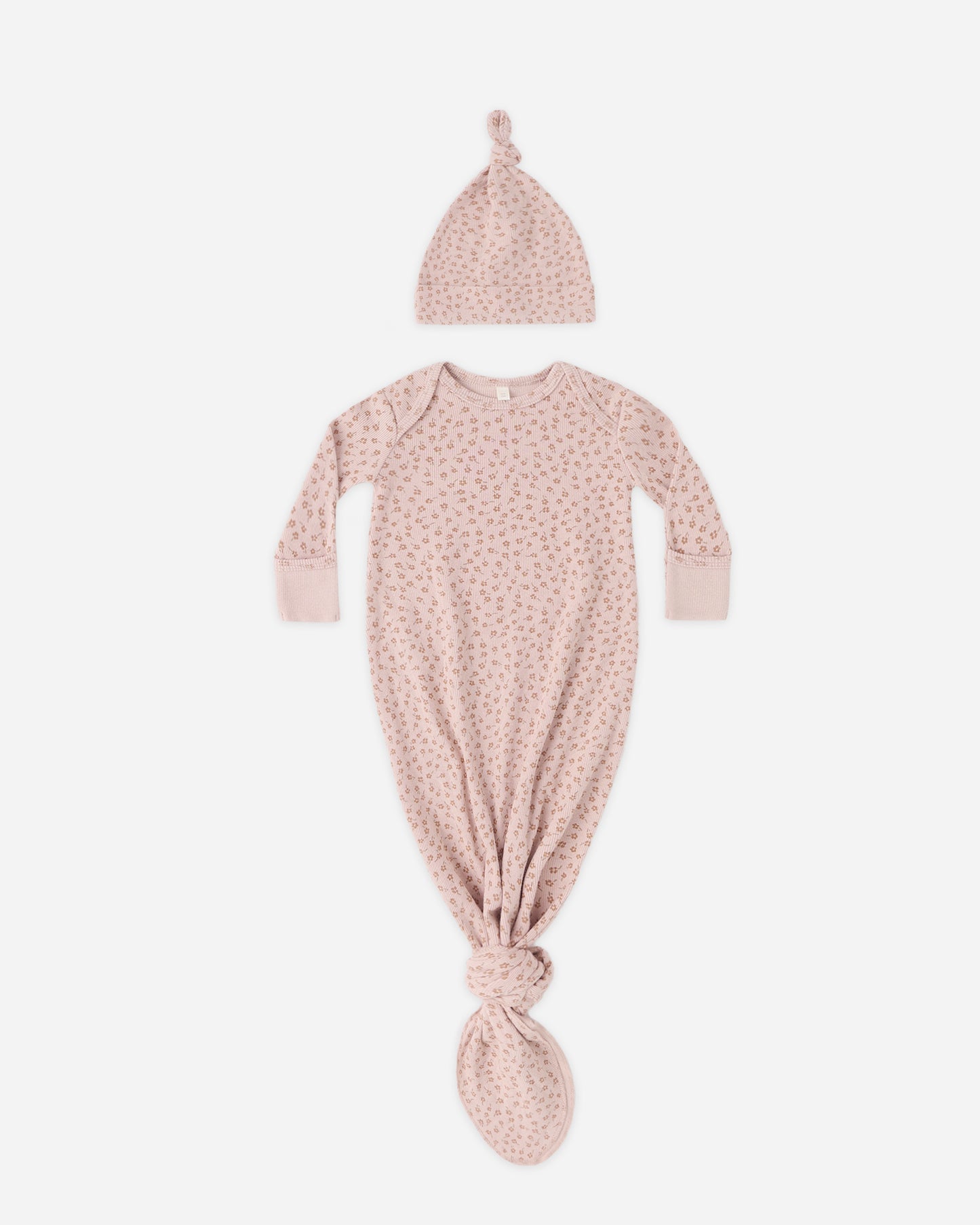 Quincy Mae Knotted Baby Gown + Hat Set