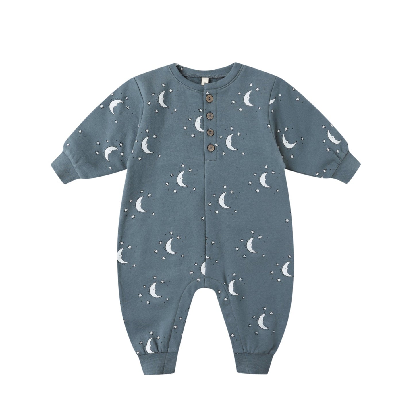 Quincy Mae Relaxed Fleece Jumpsuit - Silver Moons