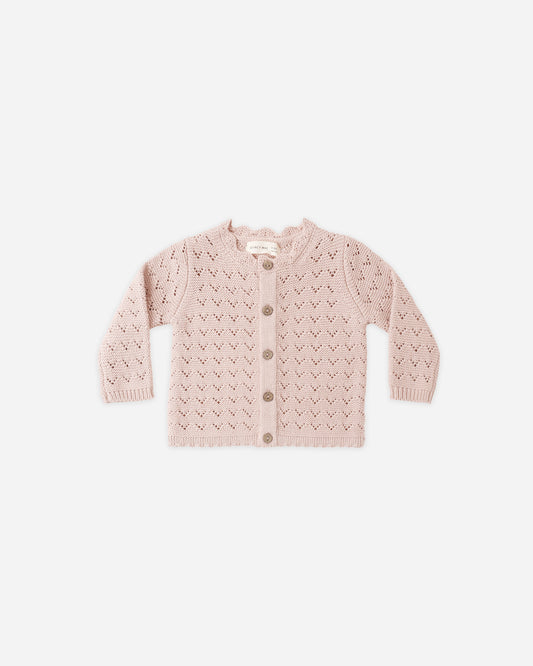 Quincy Mae Scalloped Cardigan - Blush