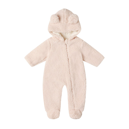 Quincy Mae Bear Jumpsuit - Antique