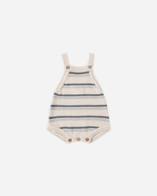 Quincy Mae Tatum Romper - Ocean Stripe