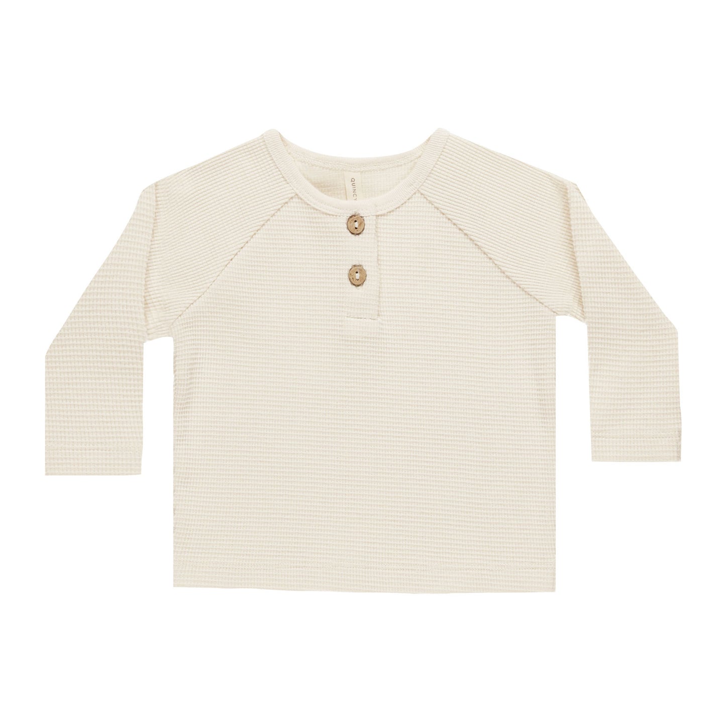 Quincy Mae Henley Knit Top - Natural 