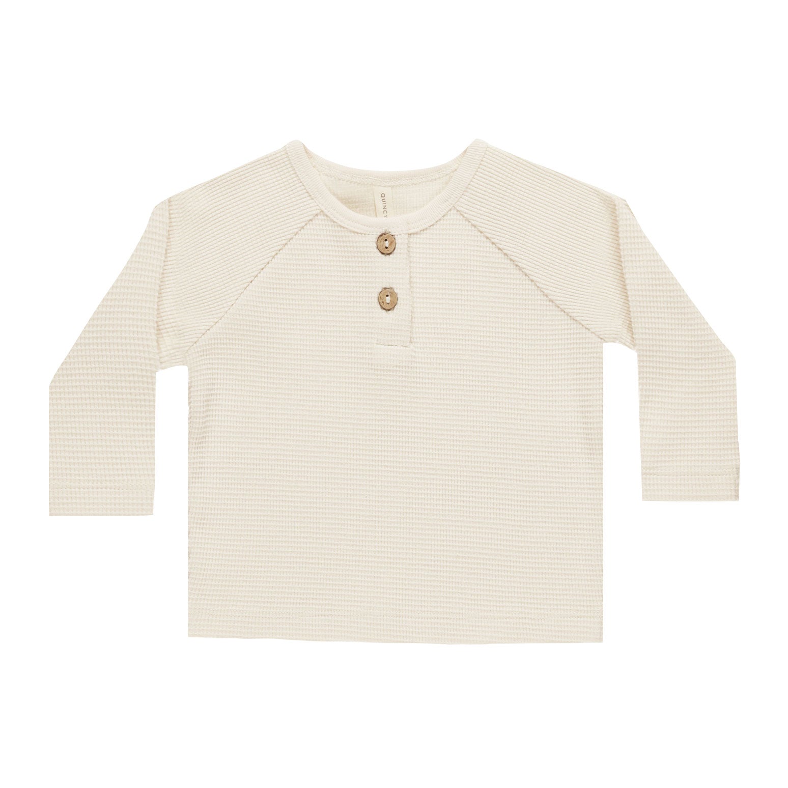 Quincy Mae Henley Knit Top - Natural 