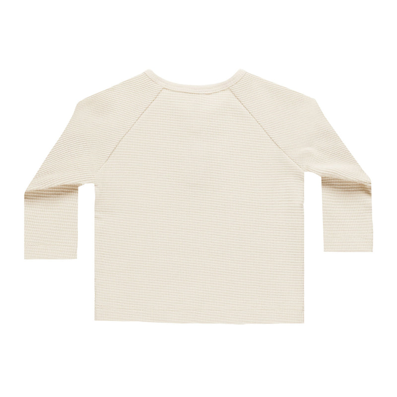 Quincy Mae Henley Knit Top - Natural 