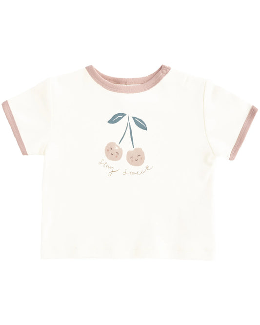 Quincy Mae Ringer Tee - Cherry
