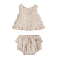 Quincy Mae Ruffled Tulip Top + Bloomer Set - Dahlia