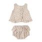 Quincy Mae Ruffled Tulip Top + Bloomer Set - Dahlia