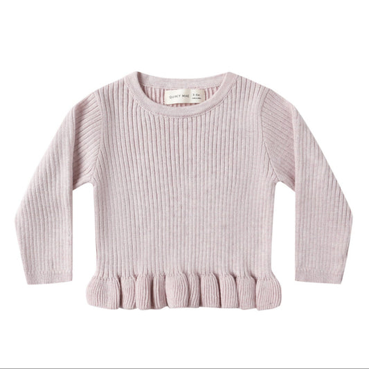 Quincy Mae Rib Knit Peplum Top - Lilac