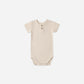 Quincy Mae Ribbed Henley Bodysuit - Ecru