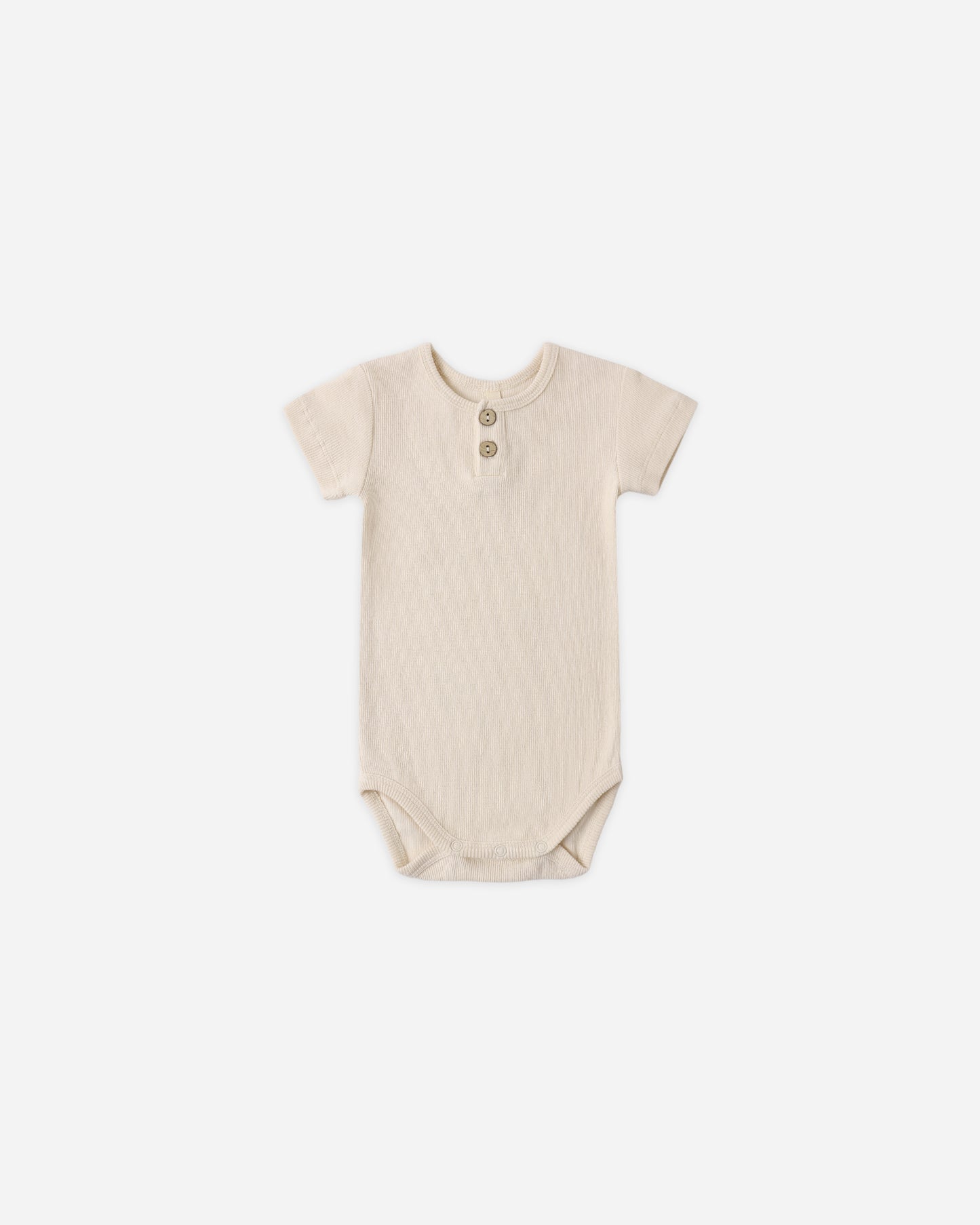 Quincy Mae Ribbed Henley Bodysuit - Ecru