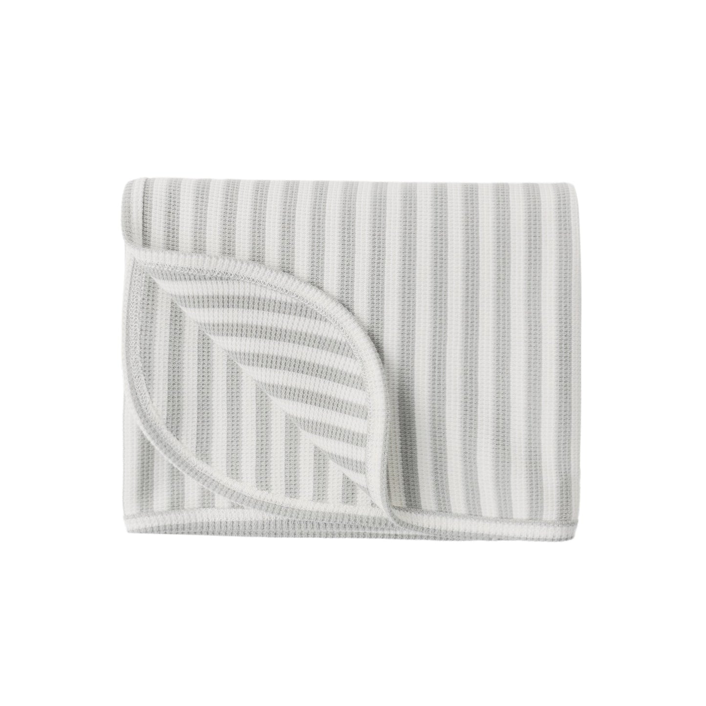 Quincy Mae Waffle Baby Blanket - Sage Stripe