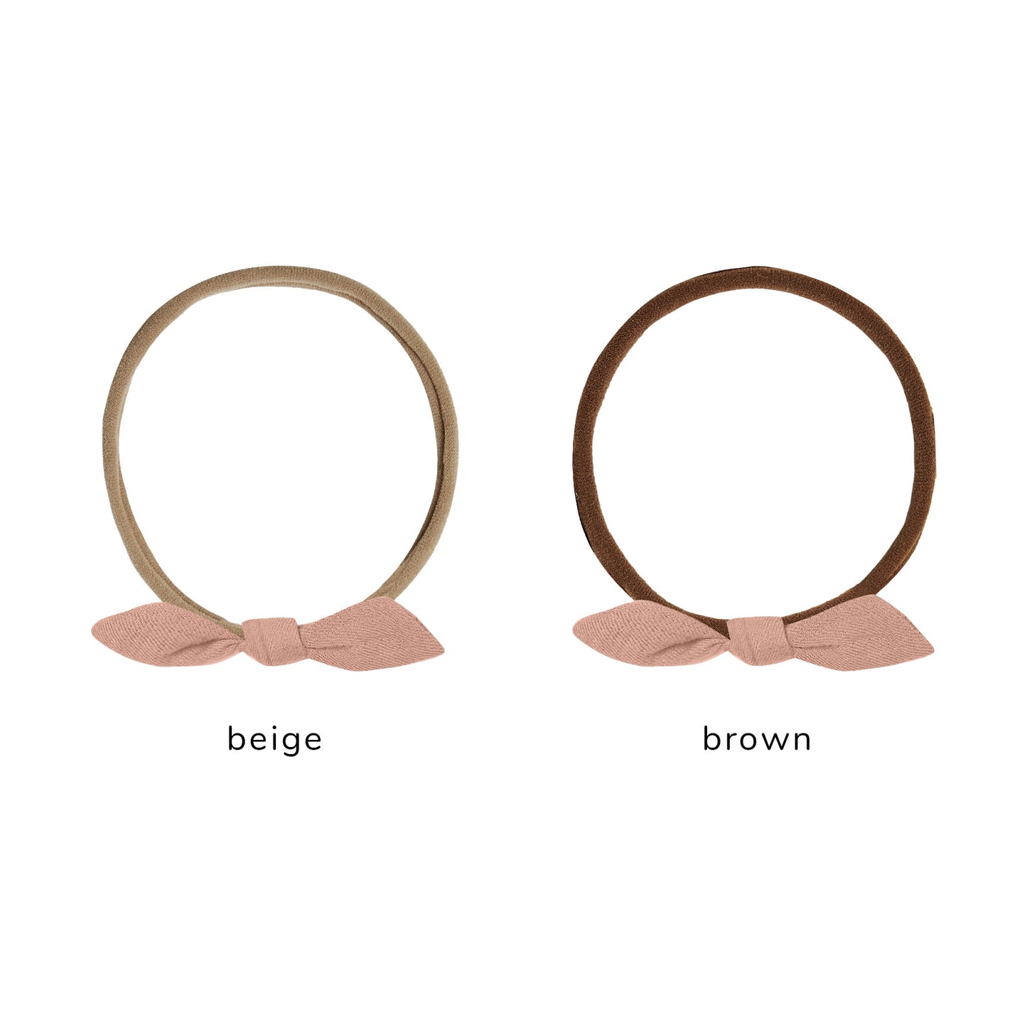 Quincy Mae Little Knot Headband - Rose - Beige and Brown