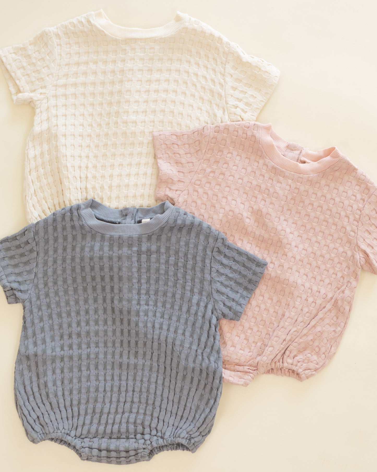 Quincy Mae Relaxed Bubble Romper - Natural