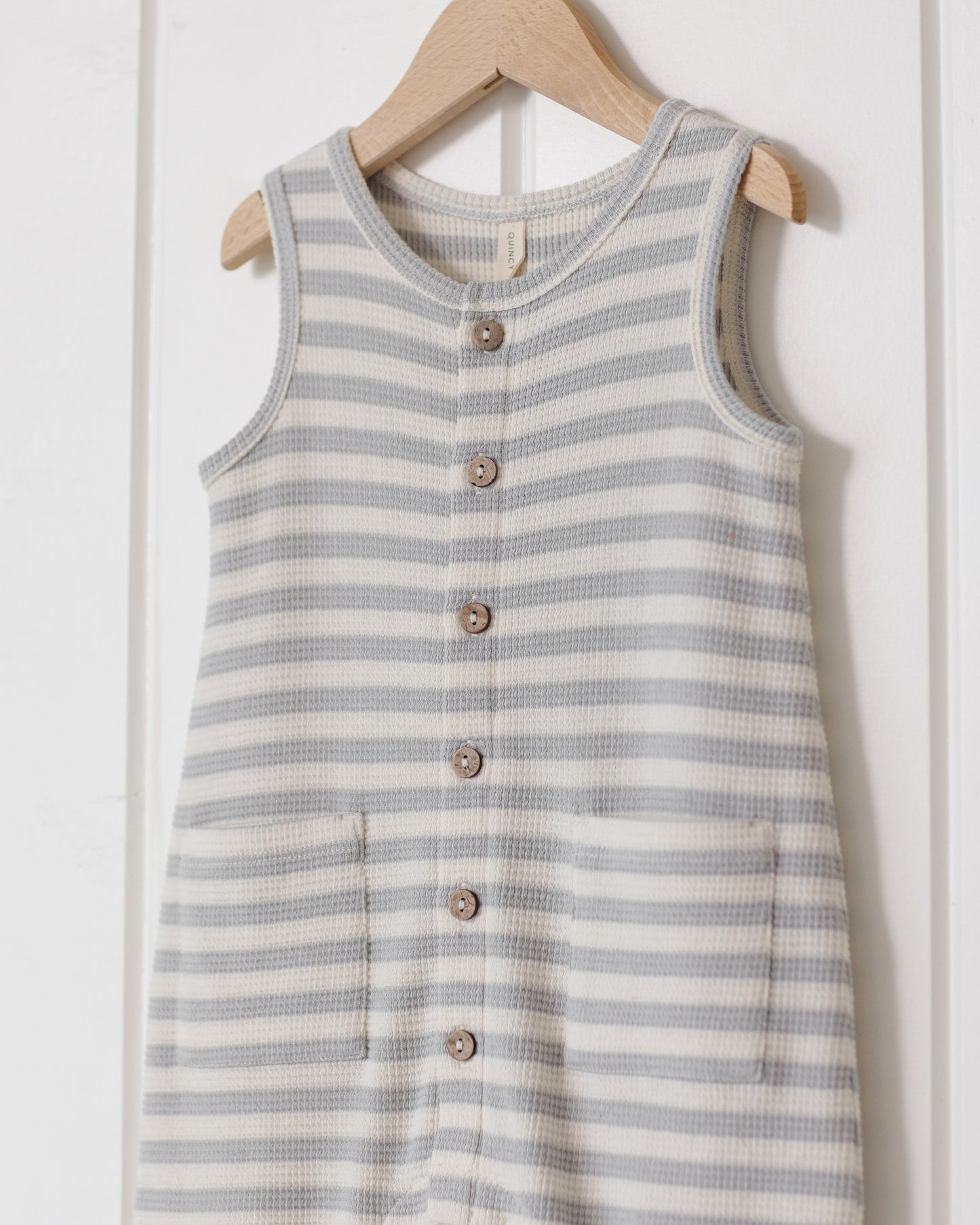 Quincy Mae Waffle Jumpsuit - Sky Stripe