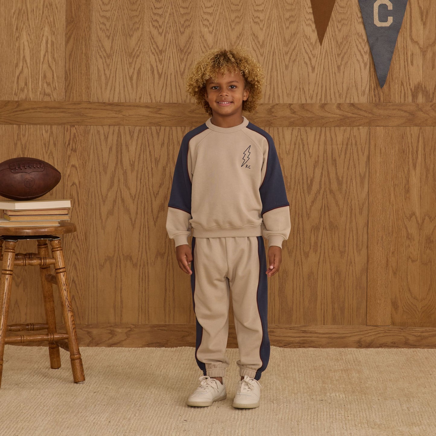 Rylee and Cru Paneled Sweatpant - Stone