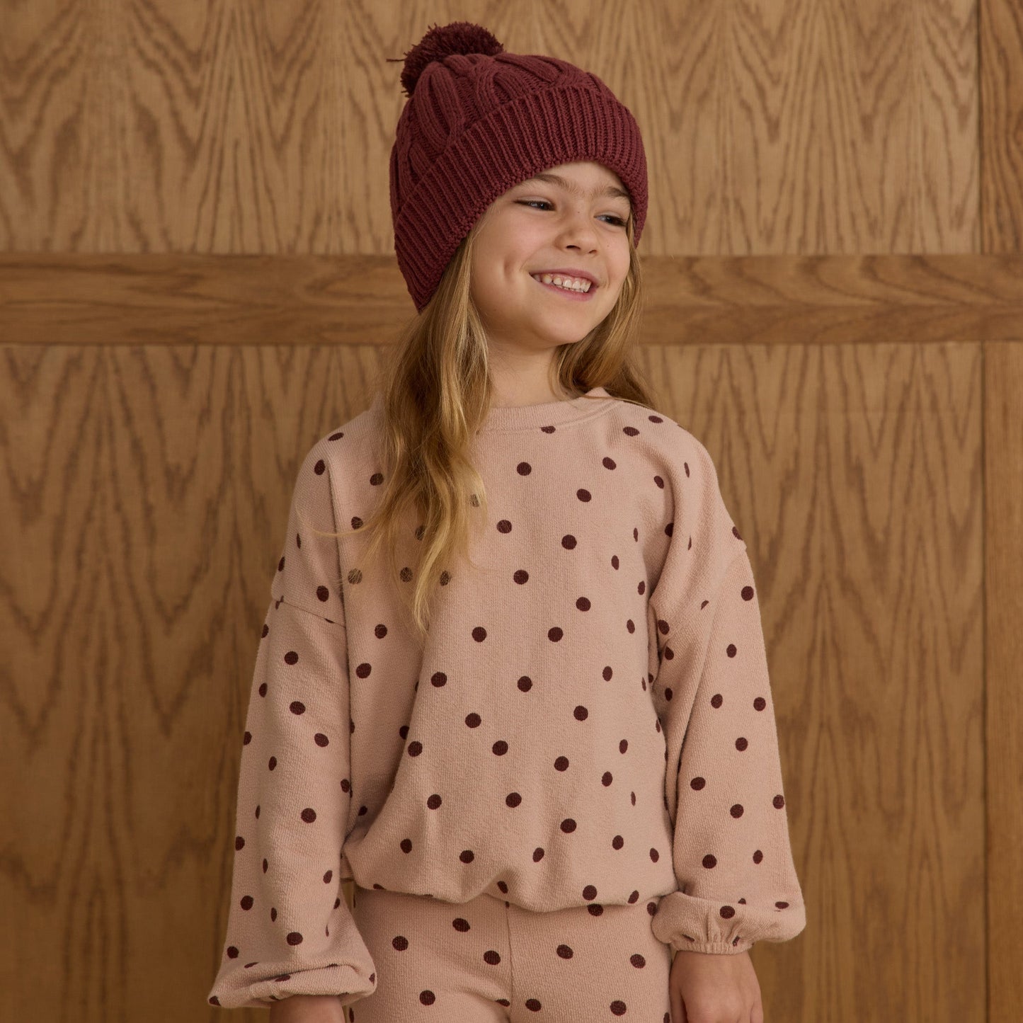 Rylee and Cru Spongy Knit Set - Polka Dot