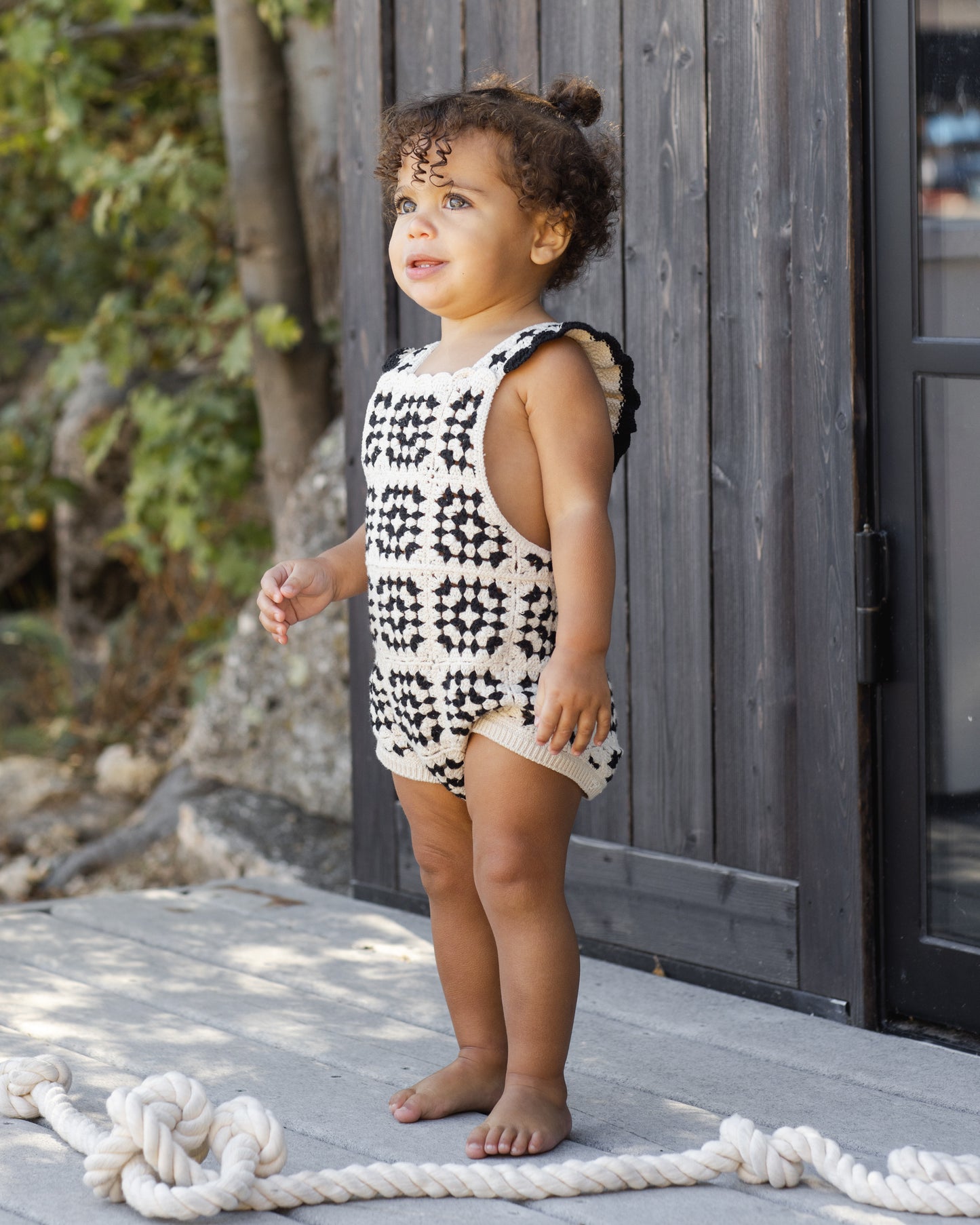Rylee and Cru Crochet Romper - Abstract