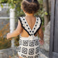 Rylee and Cru Crochet Romper - Abstract