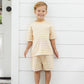 Rylee and Cru Relaxed Tee - Butterscotch Grid