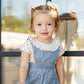 Rylee and Cru Ruffle Collar Bodysuit - Blue Ditsy