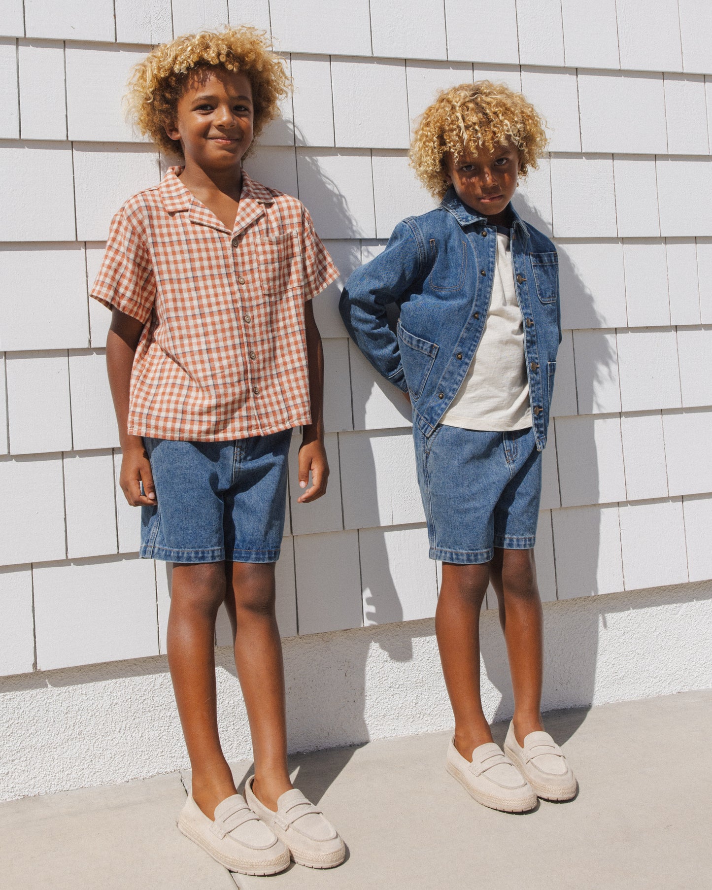 Rylee and Cru Lapel Collar Shirt - Poppy Gingham