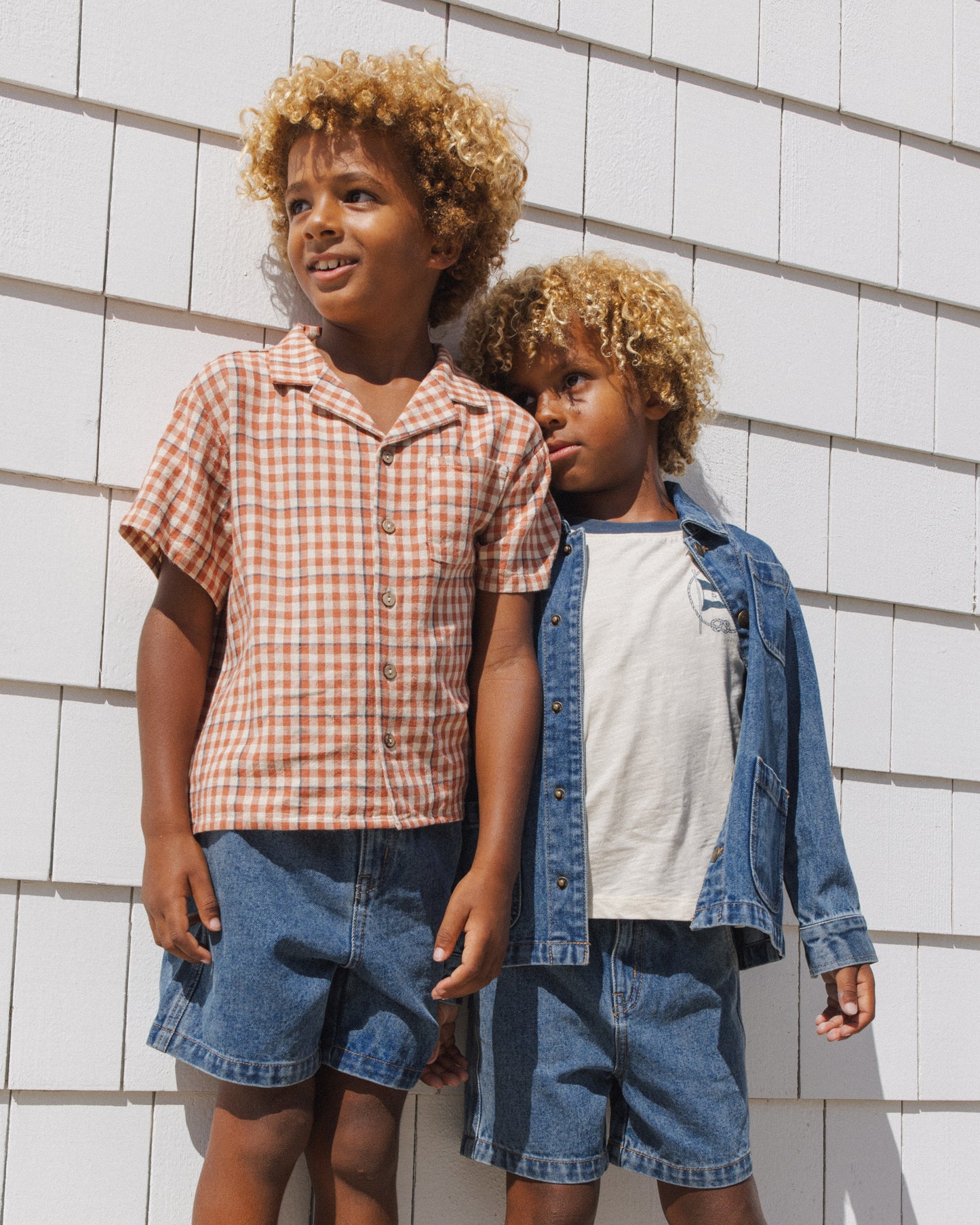 Rylee and Cru Lapel Collar Shirt - Poppy Gingham
