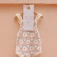 Rylee and Cru Crochet Romper - Blue / Light Pink / Ivory