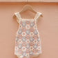 Rylee and Cru Crochet Romper - Blue / Light Pink / Ivory
