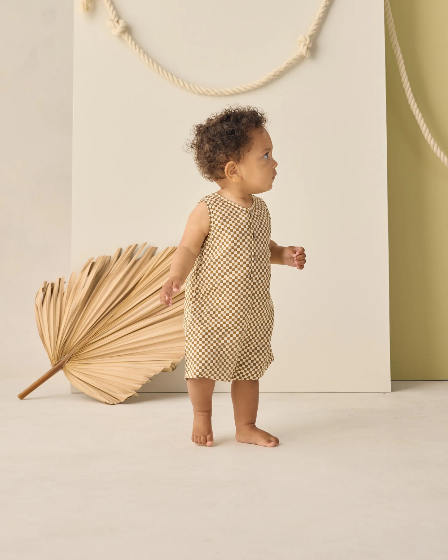 Rylee and Cru Maverick Romper - Ocre Check