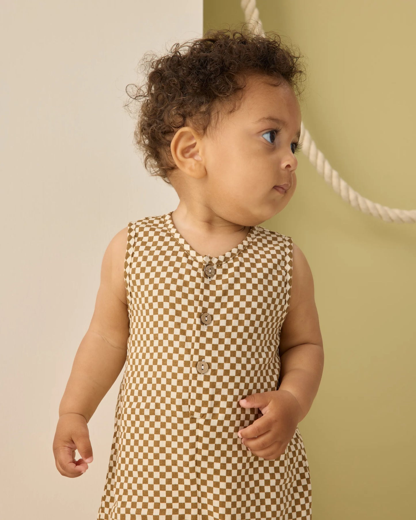 Rylee and Cru Maverick Romper - Ocre Check