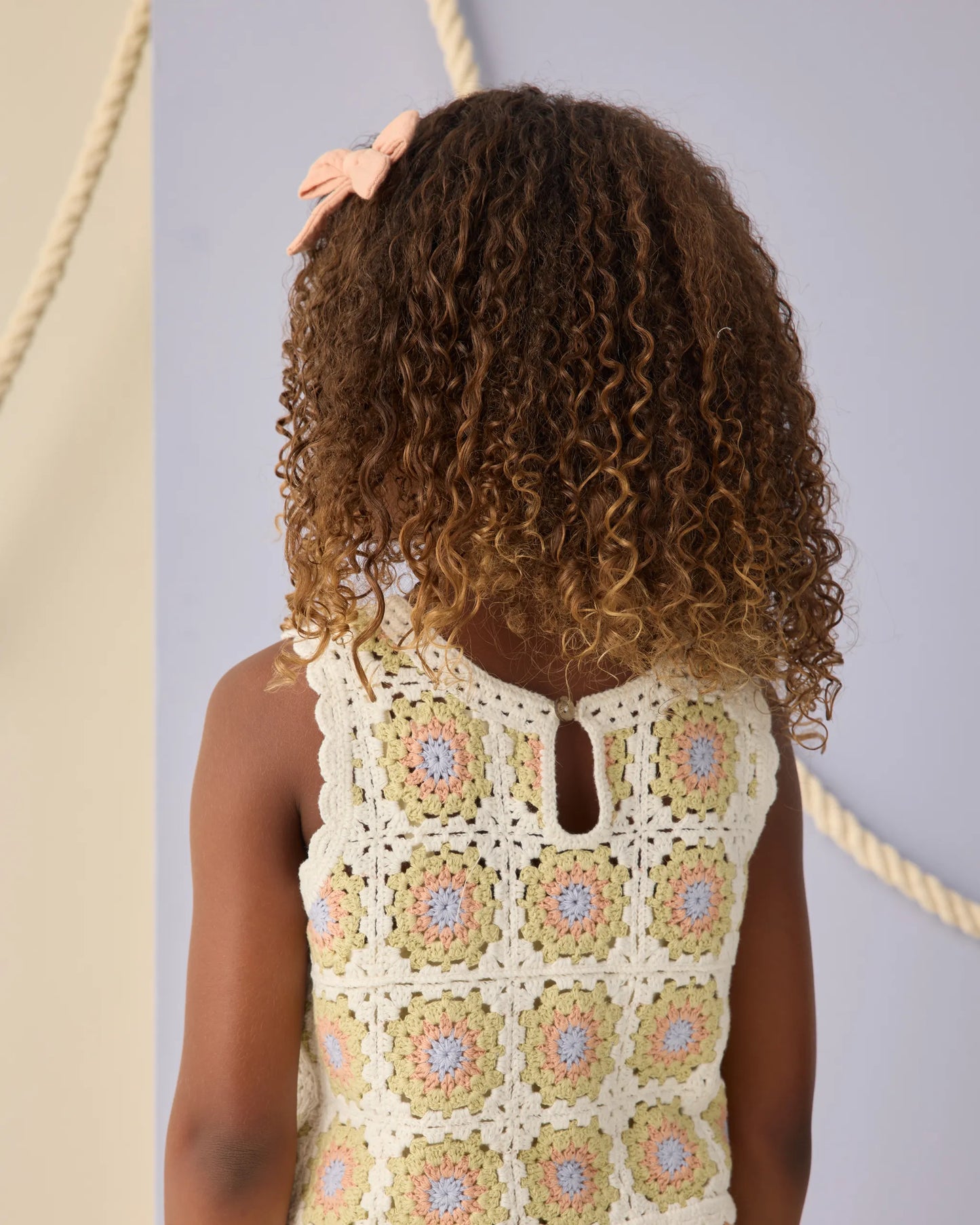 Rylee and Cru Crochet Tank Set - Citron Daisy Check