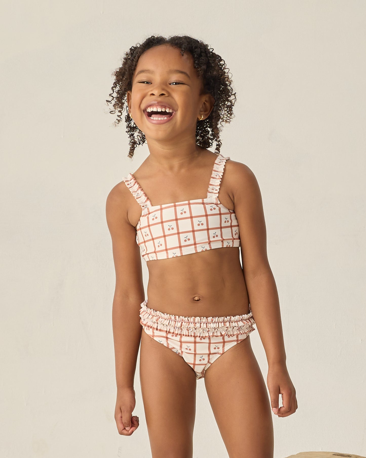 Rylee and Cru Rouched Bikini - Cherry Check