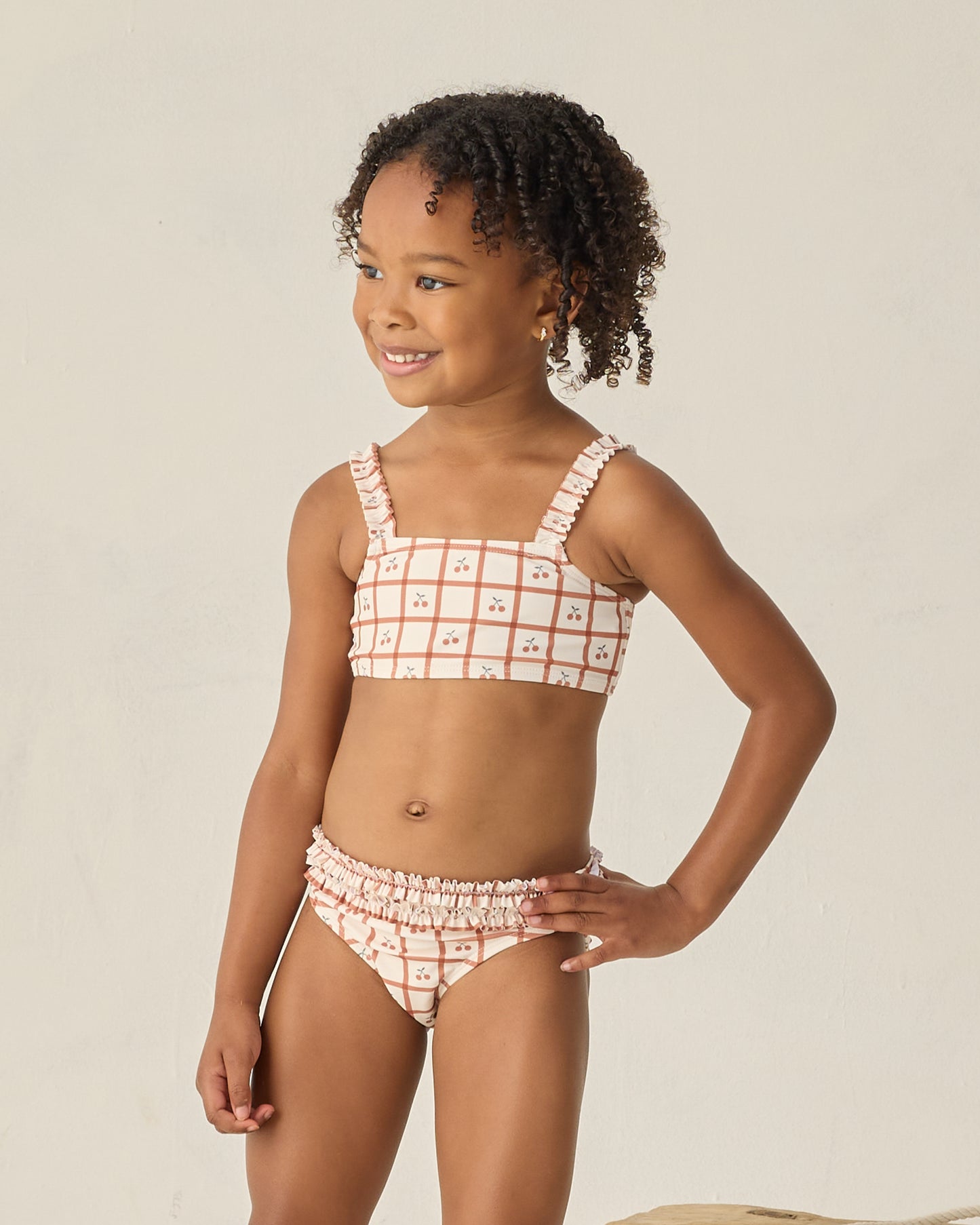Rylee and Cru Rouched Bikini - Cherry Check