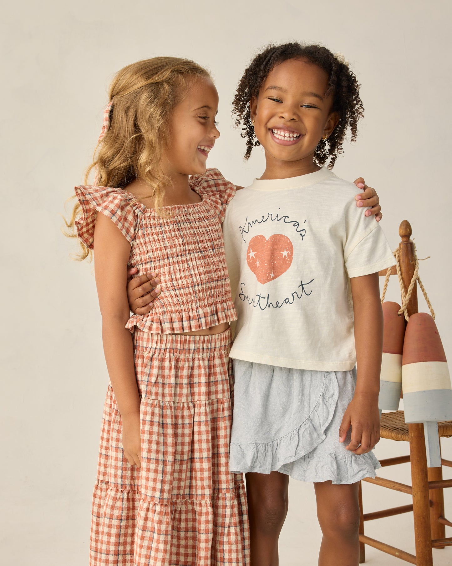 Rylee and Cru Zayla Top - Poppy Gingham