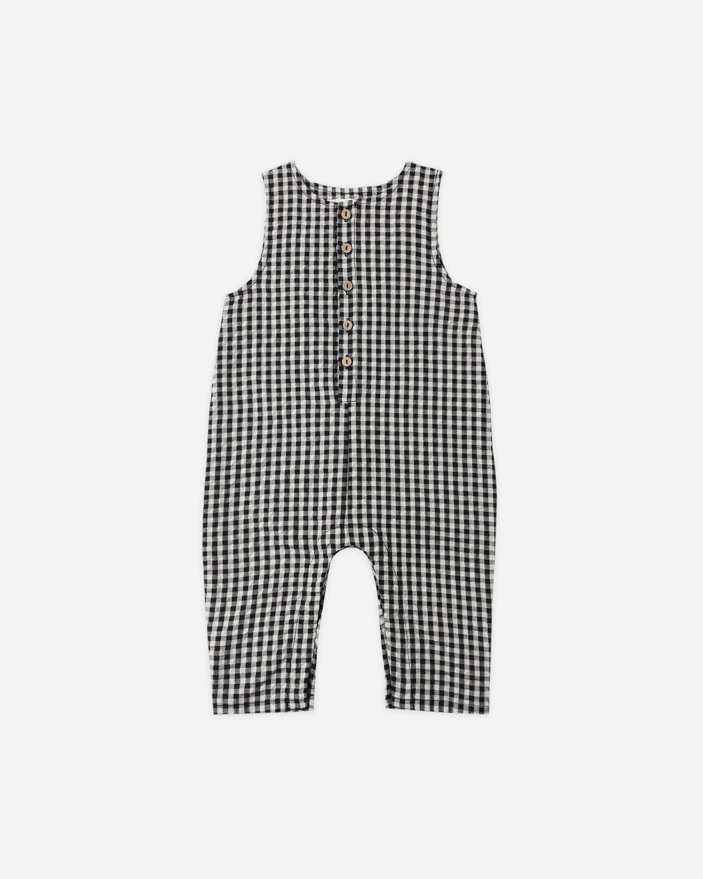 Rylee and Cru Button Jumpsuit - Black Check