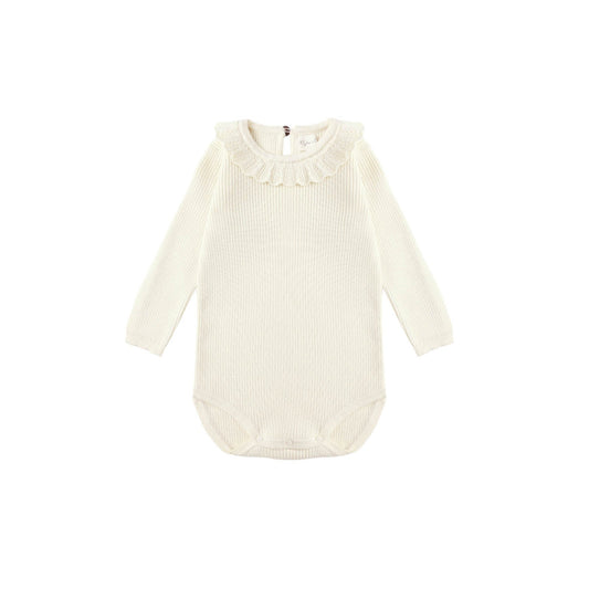 Rylee and Cru Ruffle Collar Bodysuit - Natural