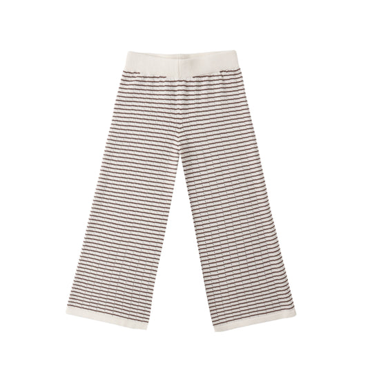 Rylee and Cru Knit Wide Leg Pant - Chocolate Stripe