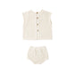 Rylee and Cru Scallop Knit Baby Set - Natural