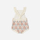 Rylee and Cru Crochet Romper - Blue / Light Pink / Ivory