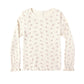 Rylee and Cru Ribbed Long Sleeve Top - Natural Ditsy
