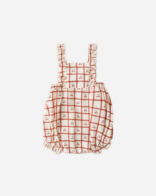 Rylee and Cru Chiara Romper - Cherry Check