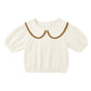 Rylee and Cru Pointelle Collared Top - Natural