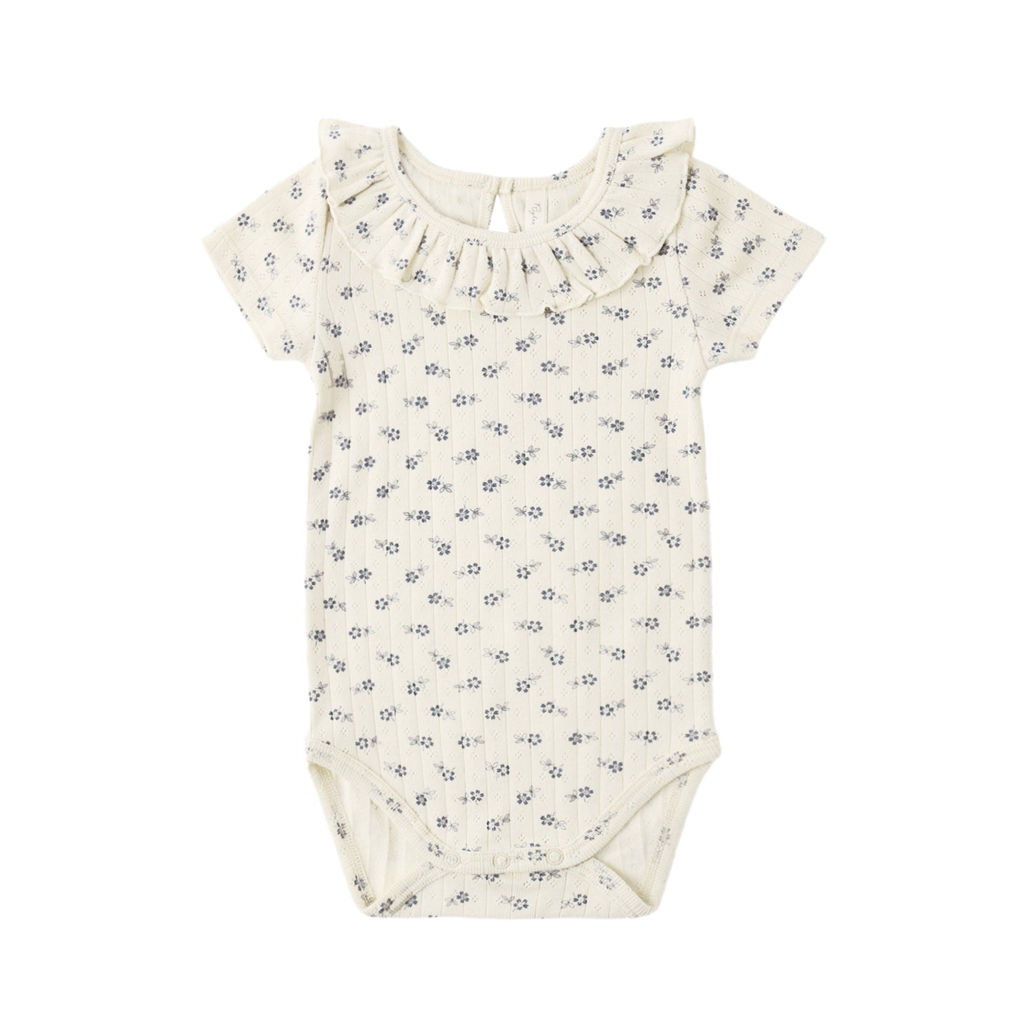 Rylee and Cru Ruffle Collar Bodysuit - Blue Ditsy