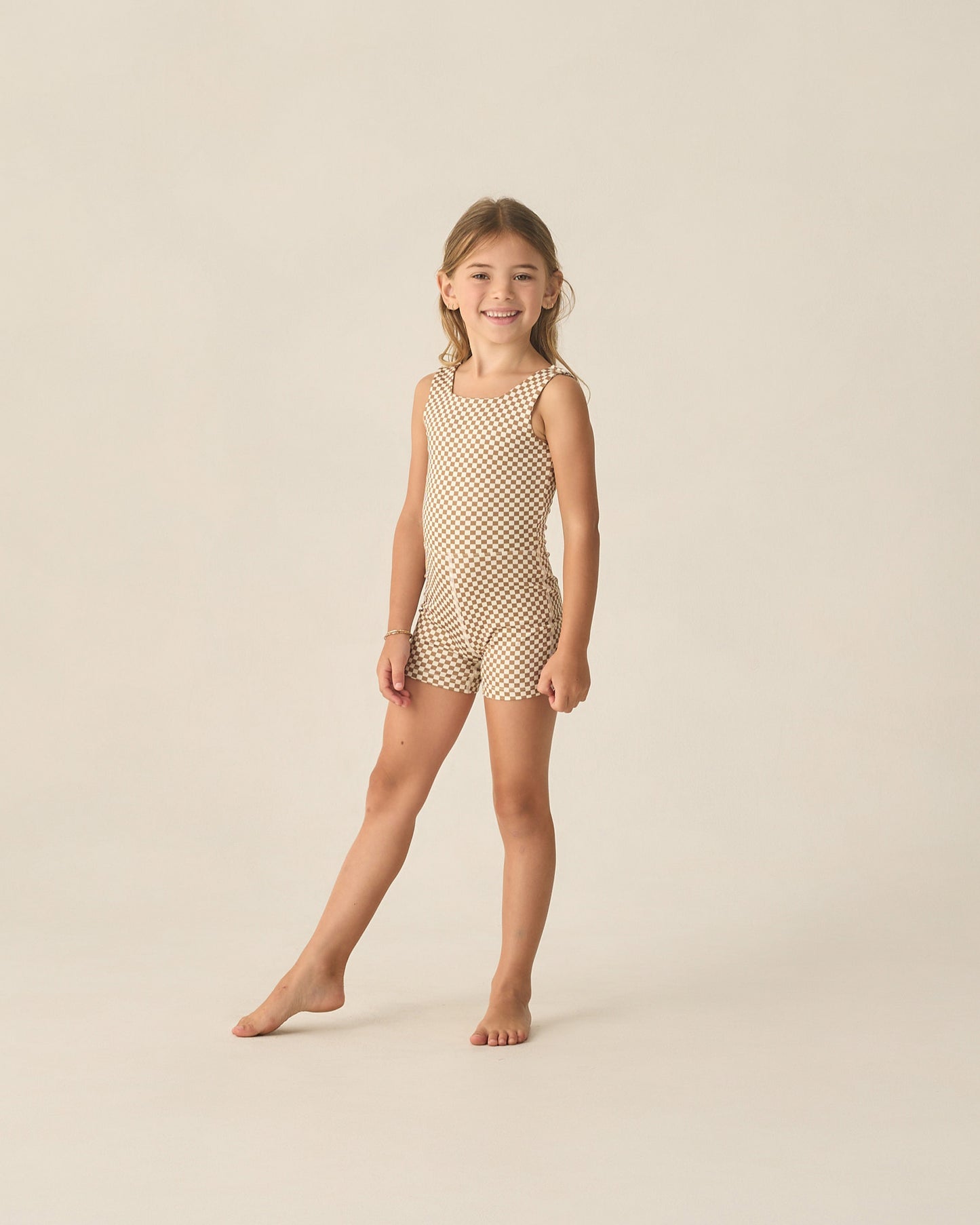 Rylee and Cru Malibu Bodysuit - Ocre Check